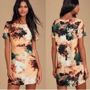 Lulus | Camaraderie Orange Print Shift Dress | Mini | XS